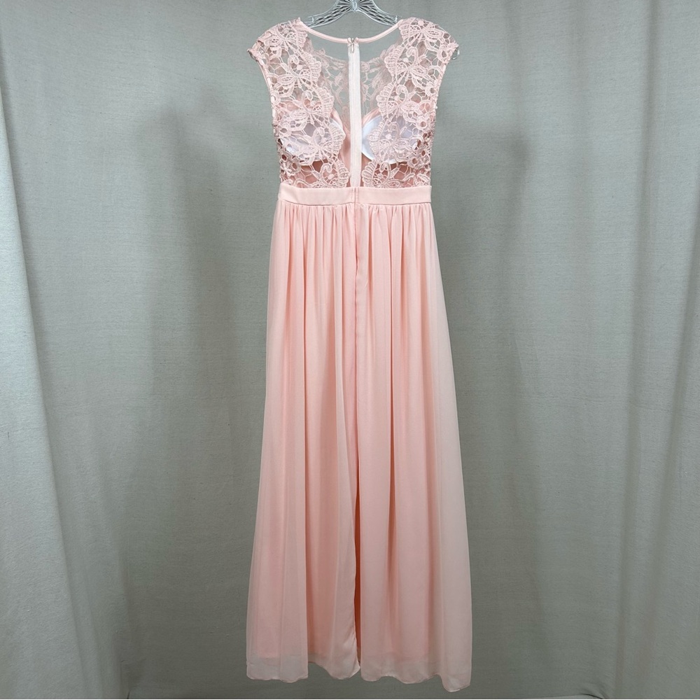 Pink Sweetheart Gown with Cap Sleeves for Prom - Picture 3 of 6